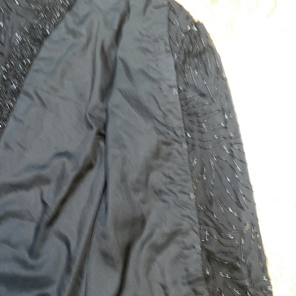 Brilliante by JA Vintage XXL black beaded long line jacket - Picture 7 of 8